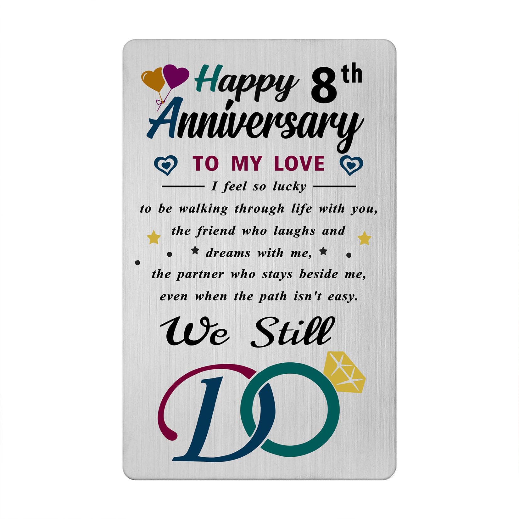 Amazon.com : iyaone 8th Wedding Anniversary Card Gifts